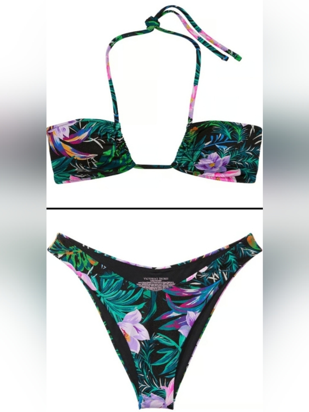 XXL/XXL VS Swim Halter Bikini Top Brazilian Bikini Set Tropical Island Getaway